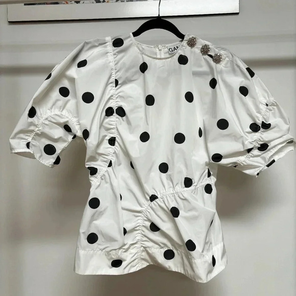 GANNI polka dot blouse size 38 - Picture 7 of 15